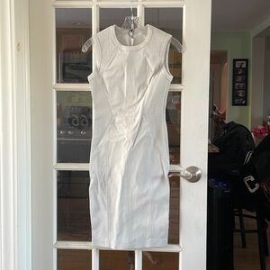 Yigal Azrouel Cream/White Leather Dress